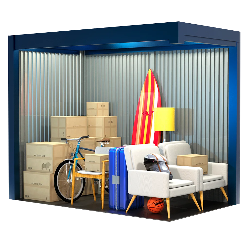 Small storage units for boxes and small furniture